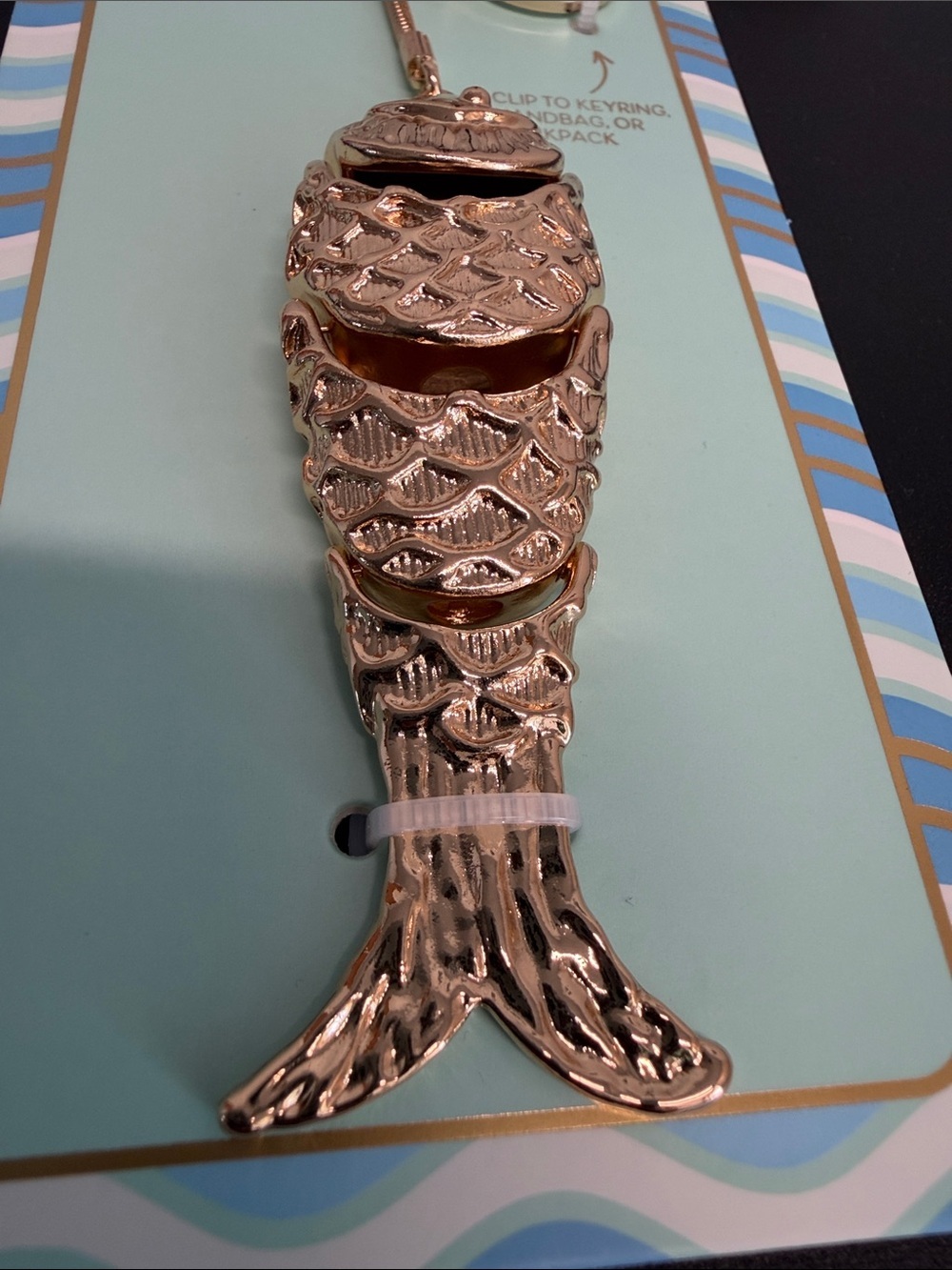 Piper K | Coastal Summer Gold Tone Fish Bag Charm - Picture 6 of 6